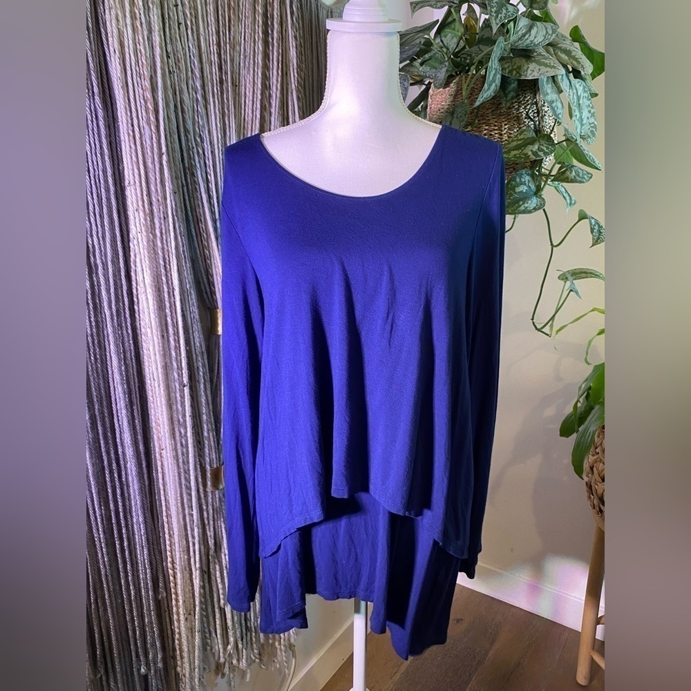 Soft Surroundings Blue Layered Shirt